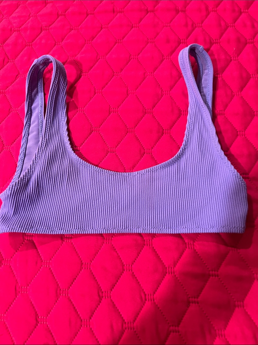 White Fox Boutique Lavender Ribbed Bikini Top